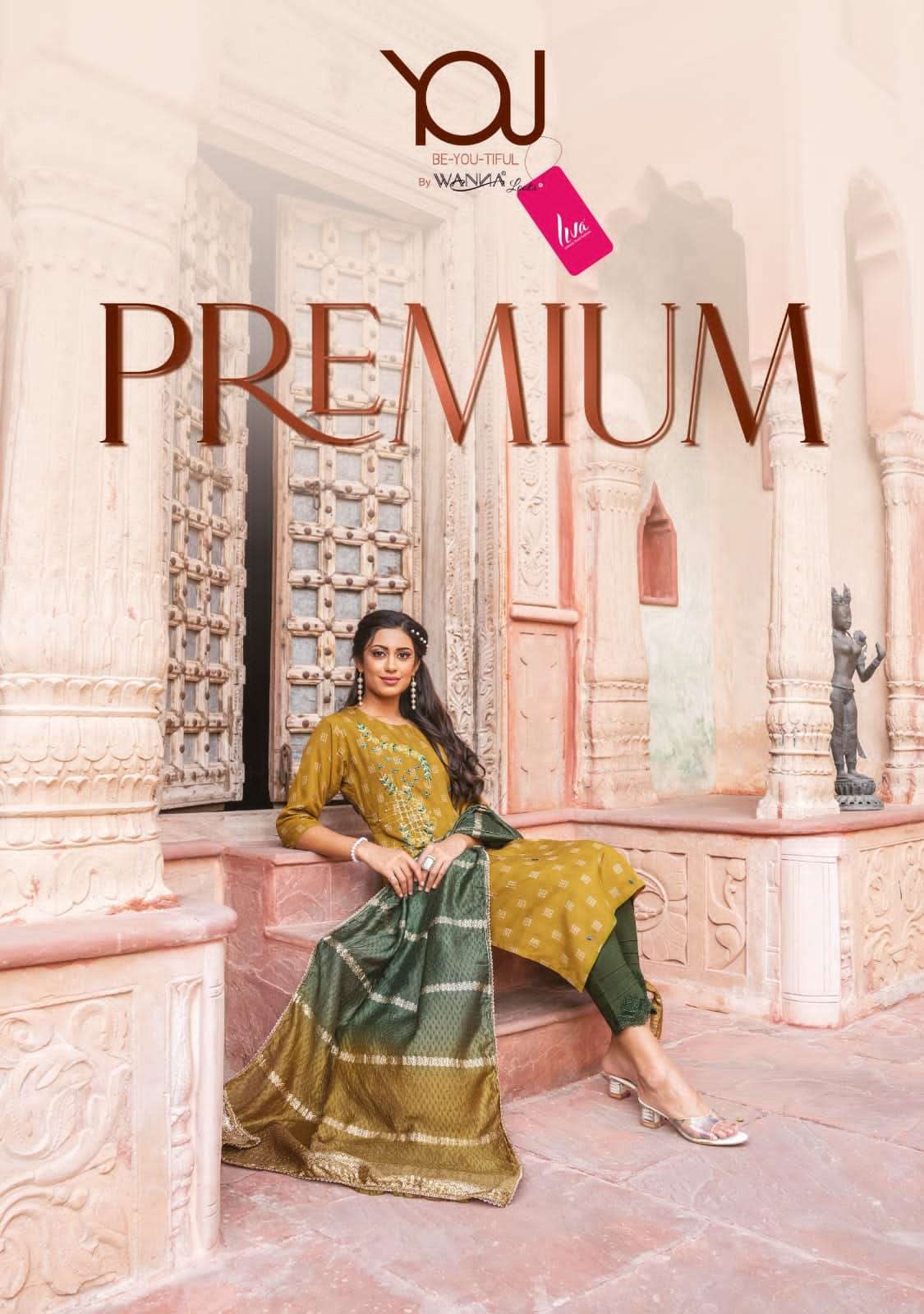 premium by you wanna super fancy sober handwork kurti with pant and dupatta