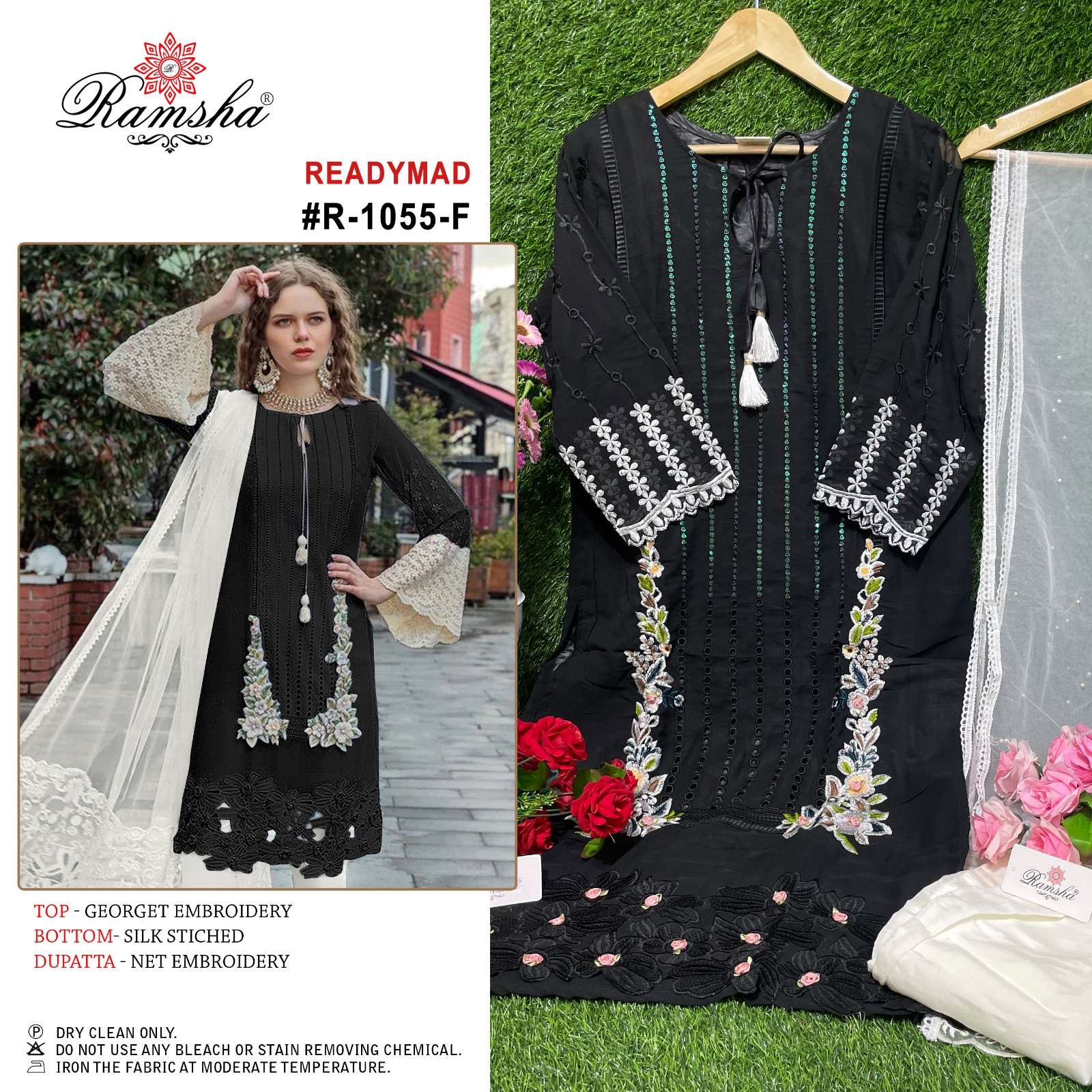 ramsha 1055 nx designer embroidery work readymade pakistani salwar kameez collection