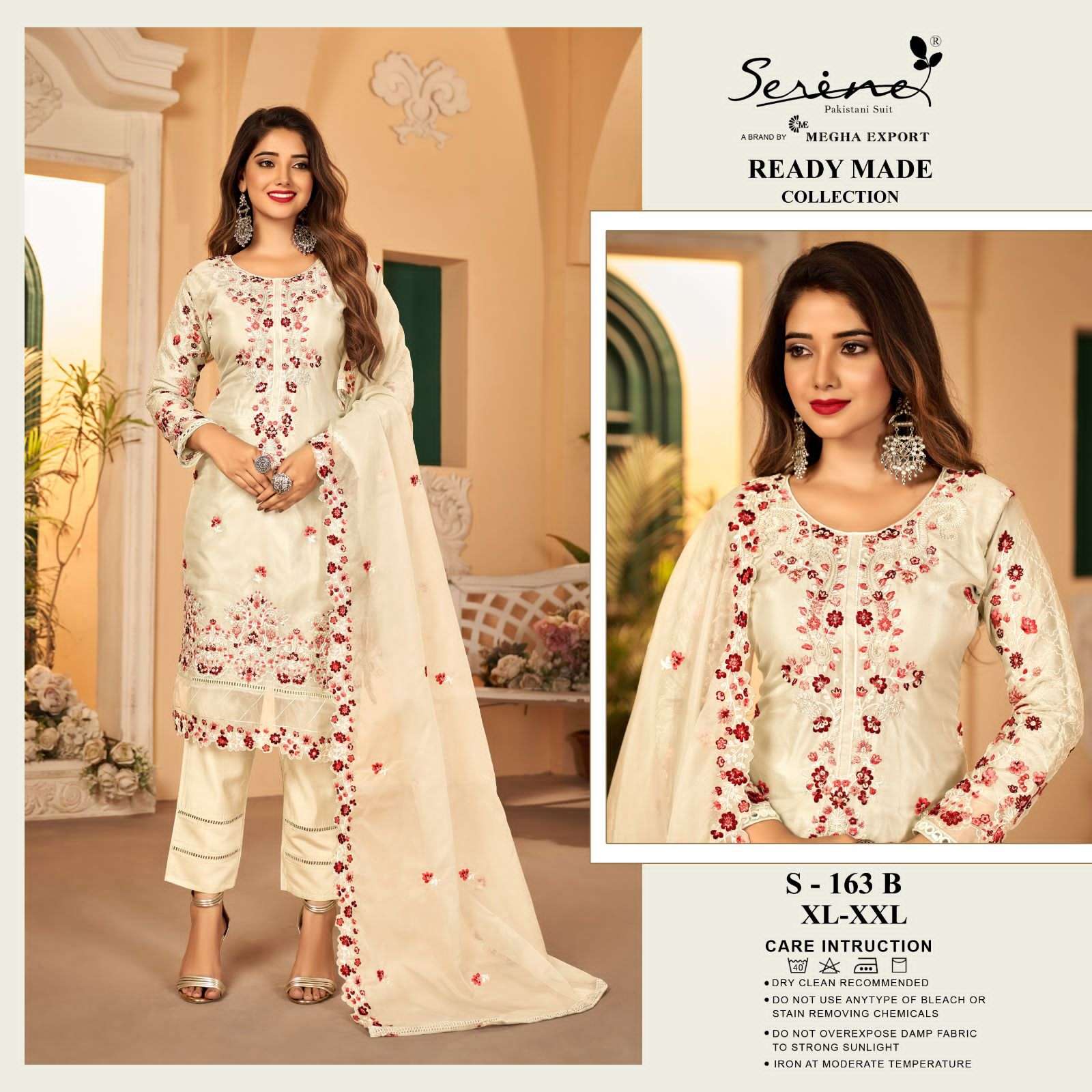 serine 163 designer embroidered work pakistani readymade salwar kameez