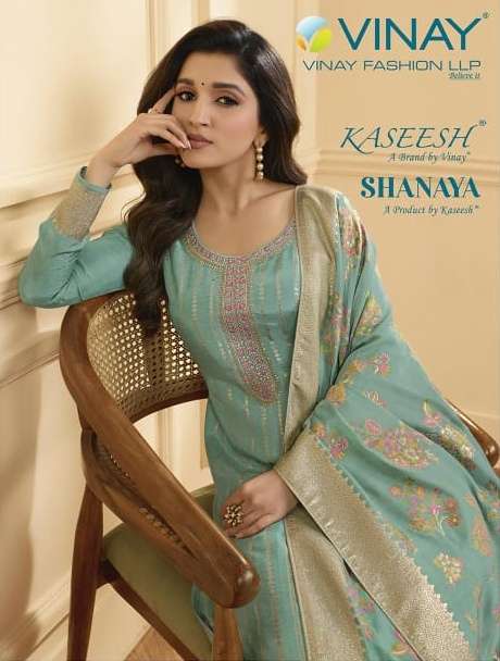 vinay kaseesh shanaya designer muslin jacquard beautiful dress material 