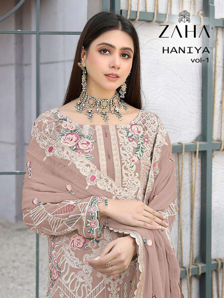 zaha haniya vol 1 new colours heavy embroidered amazing pakistani salwar kameez 