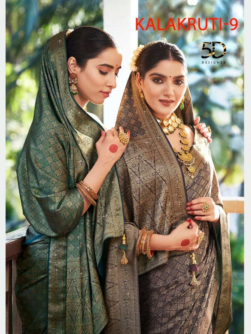 5d designer kalakruti vol 9 4089-4092 traditional work indian sarees collection 