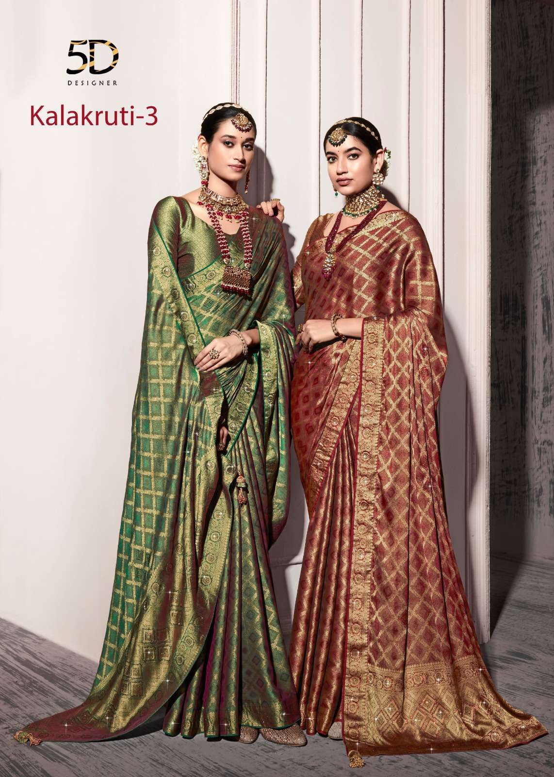 5d designer present kalakruti vol 3 amazing swaroski work sarees supplier 