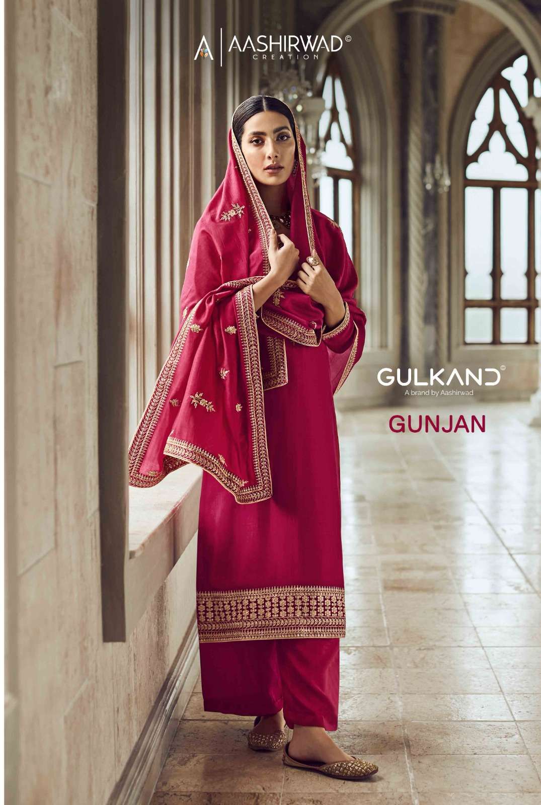 aashirwad gulkand gunjan 9412-9417 premium silk fancy ladies suits 