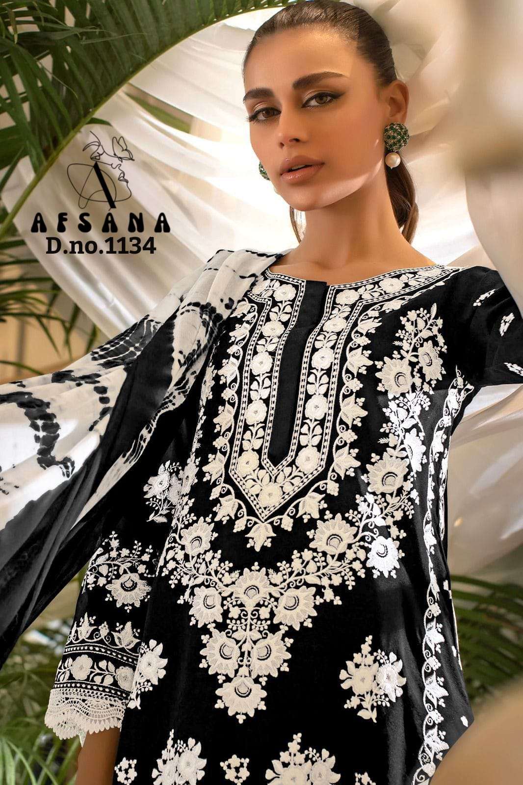 afsana 1134 designer work pakistani kurti with pant and dupatta amazing 3pcs set collection 