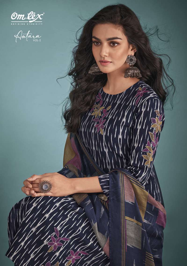 antara vol 2 by omtex handloom cotton salwar kameez materials with muslin printed dupatta 