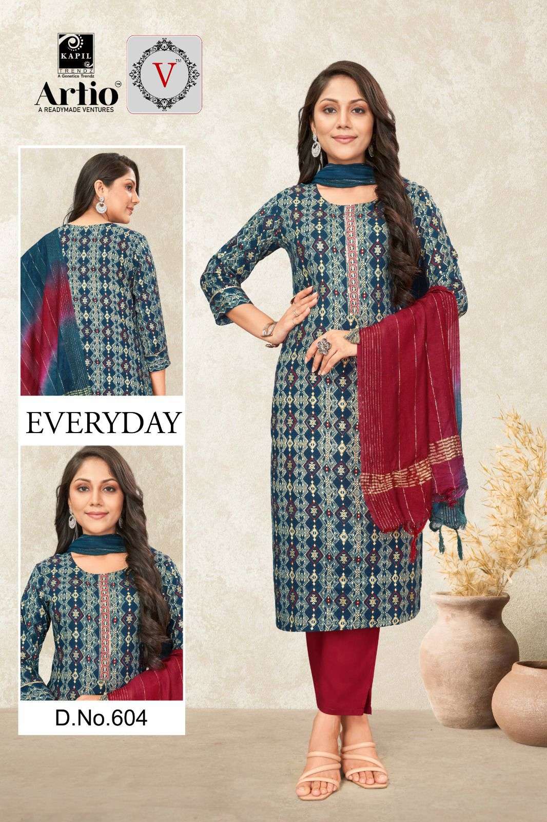 kapil trendz artio everyday fancy wear readymade casual salwar kameez combo set