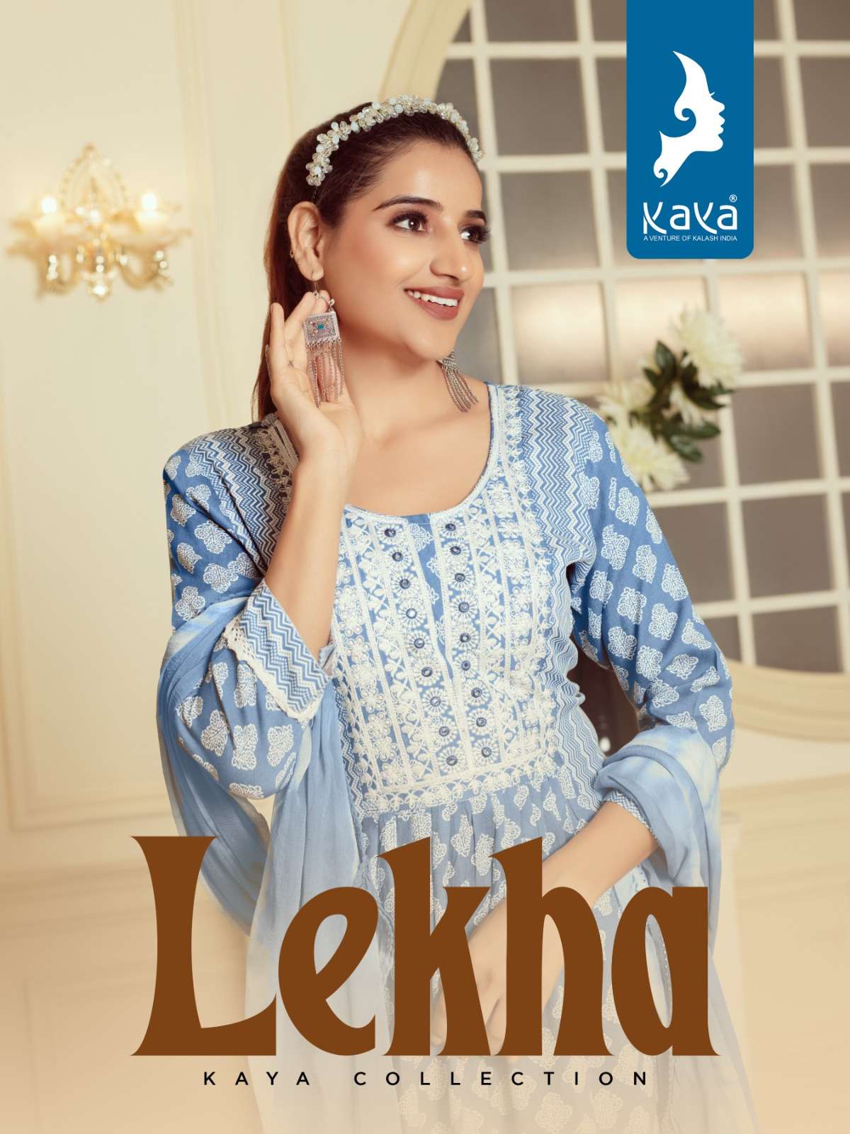 kaya present lekha fancy work readymade salwar kameez catalog