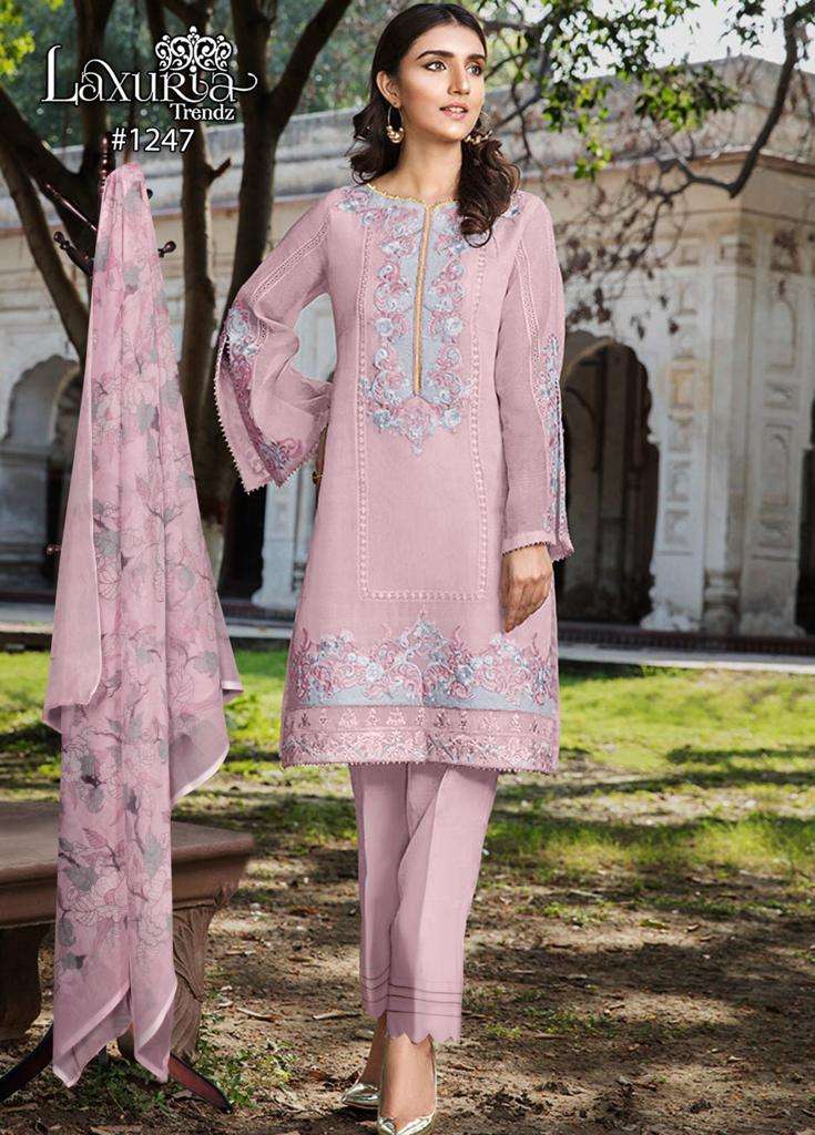 laxuria 1247 designer work stylish pattern pakistani kurti with pant and dupatta