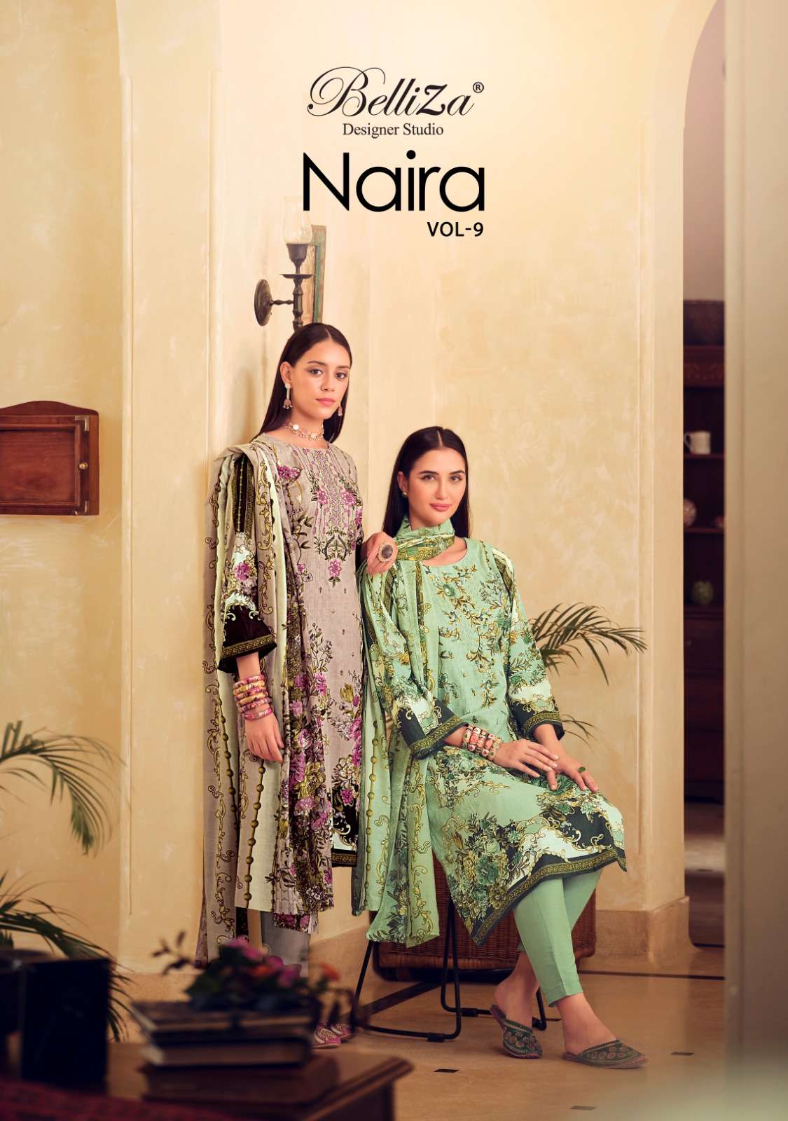 naira vol 9 by belliza amazing digital print with work pakistani salwar kameez wholesaler 