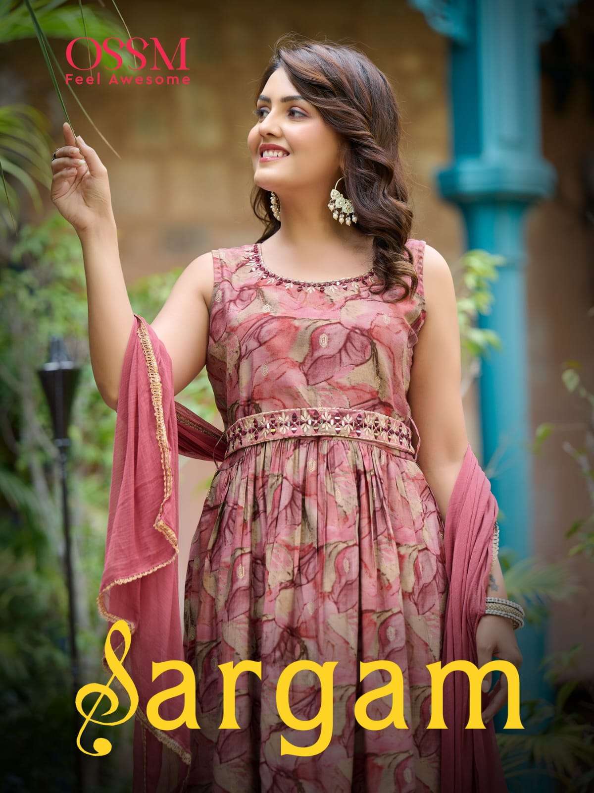 ossm present sargam amazing foil print readymade salwar kameez with designer belt catalogue 