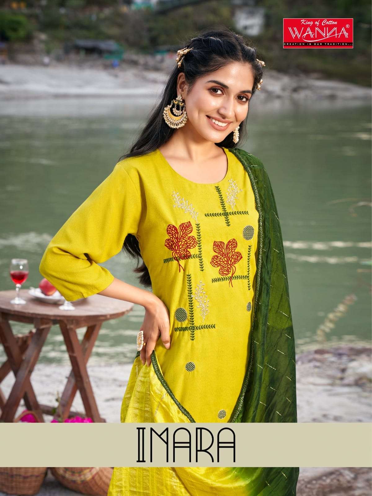 wanna present imara fancy designer thread work kurti with pant and dupatta catalog