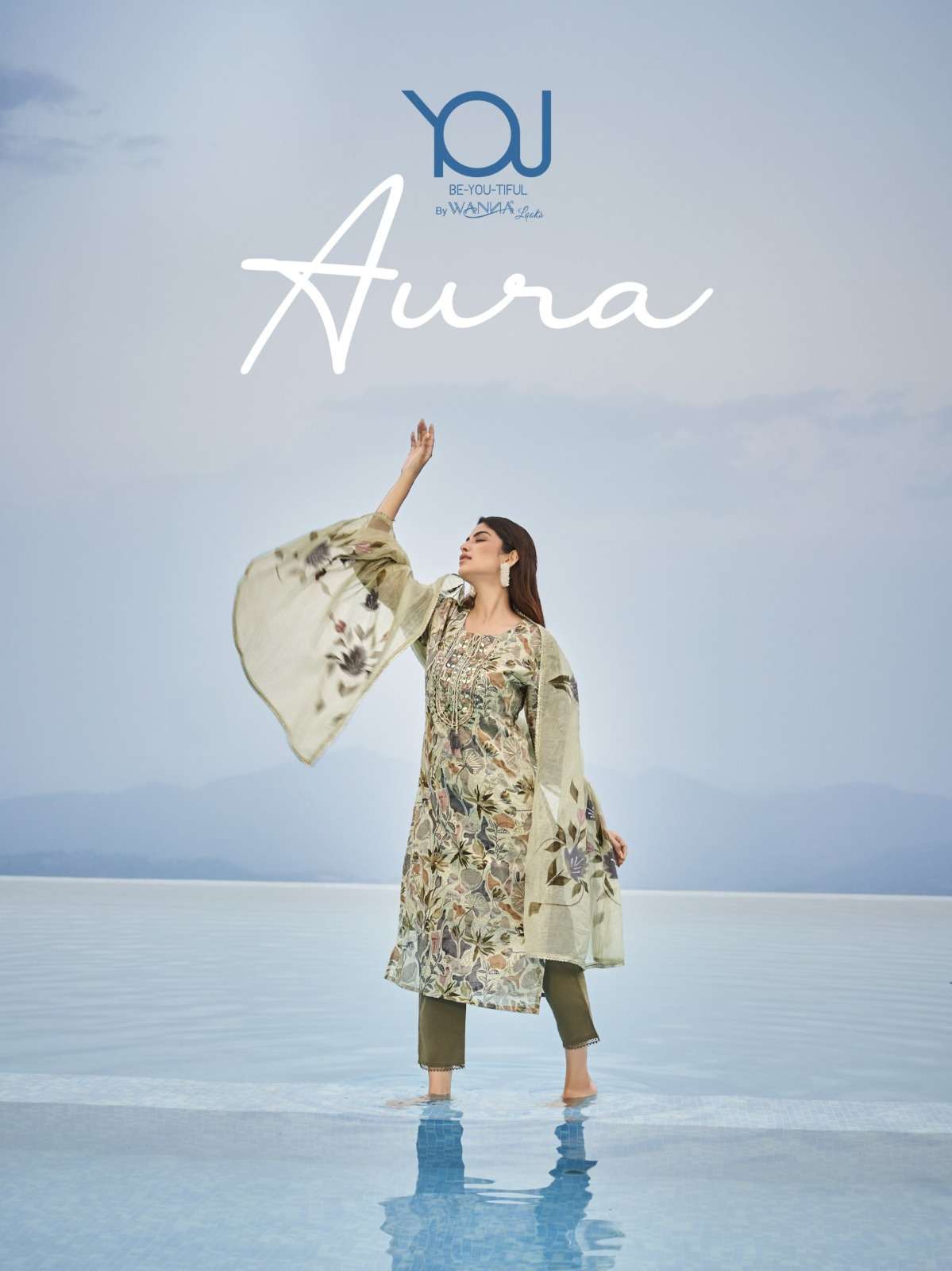 wanna you present aura fancy 3pcs set mul cotton designer kurti with pant and print dupatta catalog