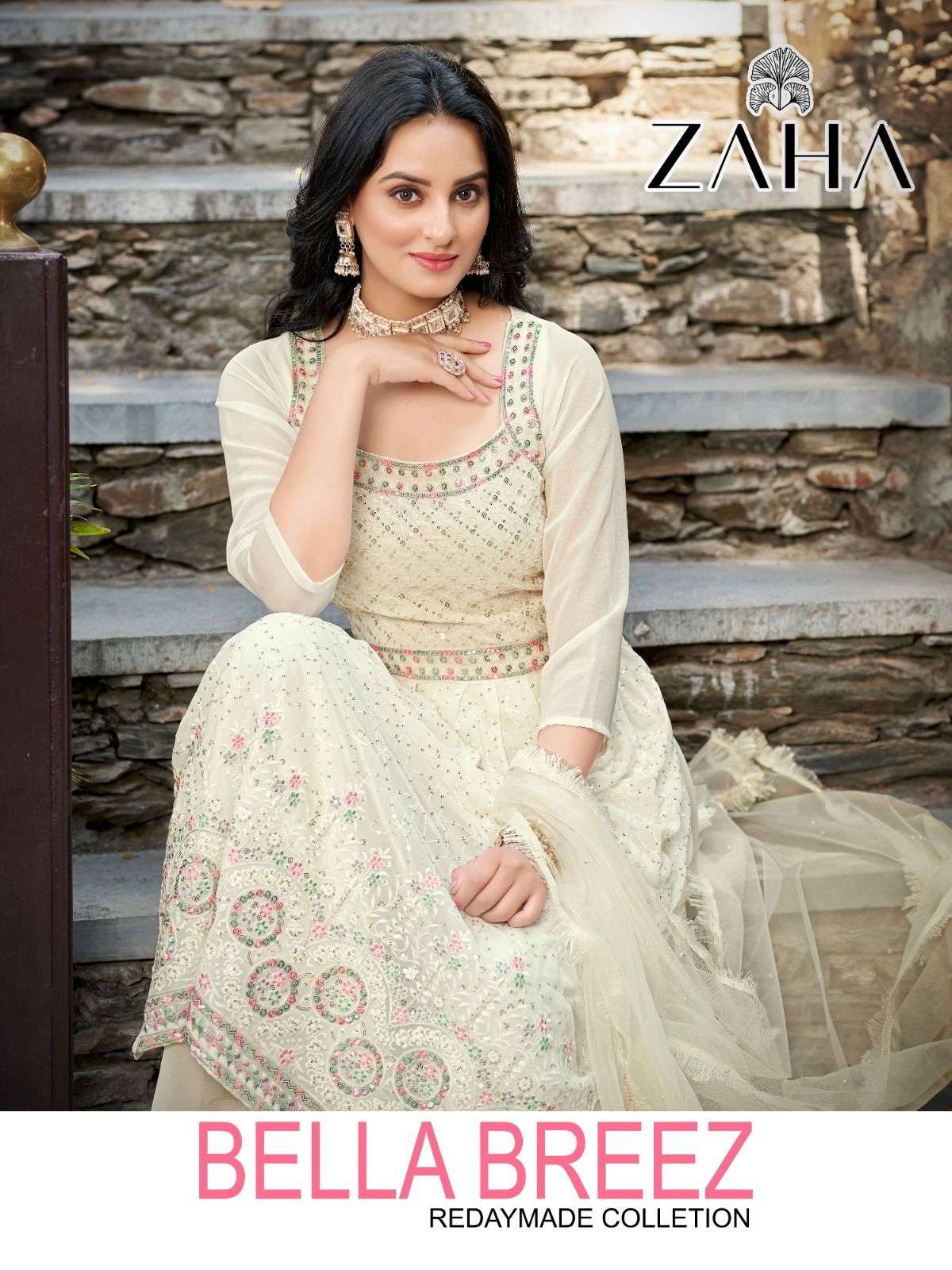 zaha present bella breez designer work beautiful readymade salwar kameez catalog