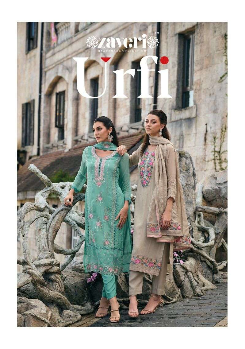 zaveri present urfi fancy work festive wear readymade salwar kameez catalog