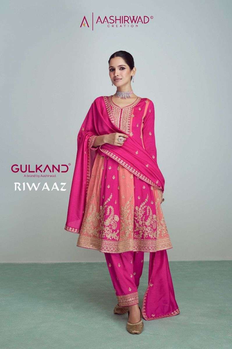 aashirwad creation gulkand launch riwaaz designer party wear readymade salwar kameez 