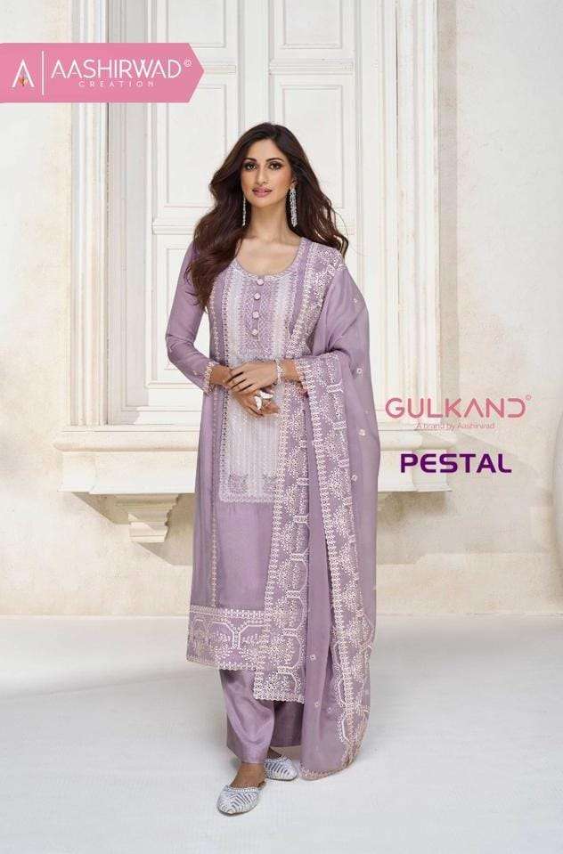 aashirwad gulkand present pestal designer festive wear unstitch 3pcs suits 