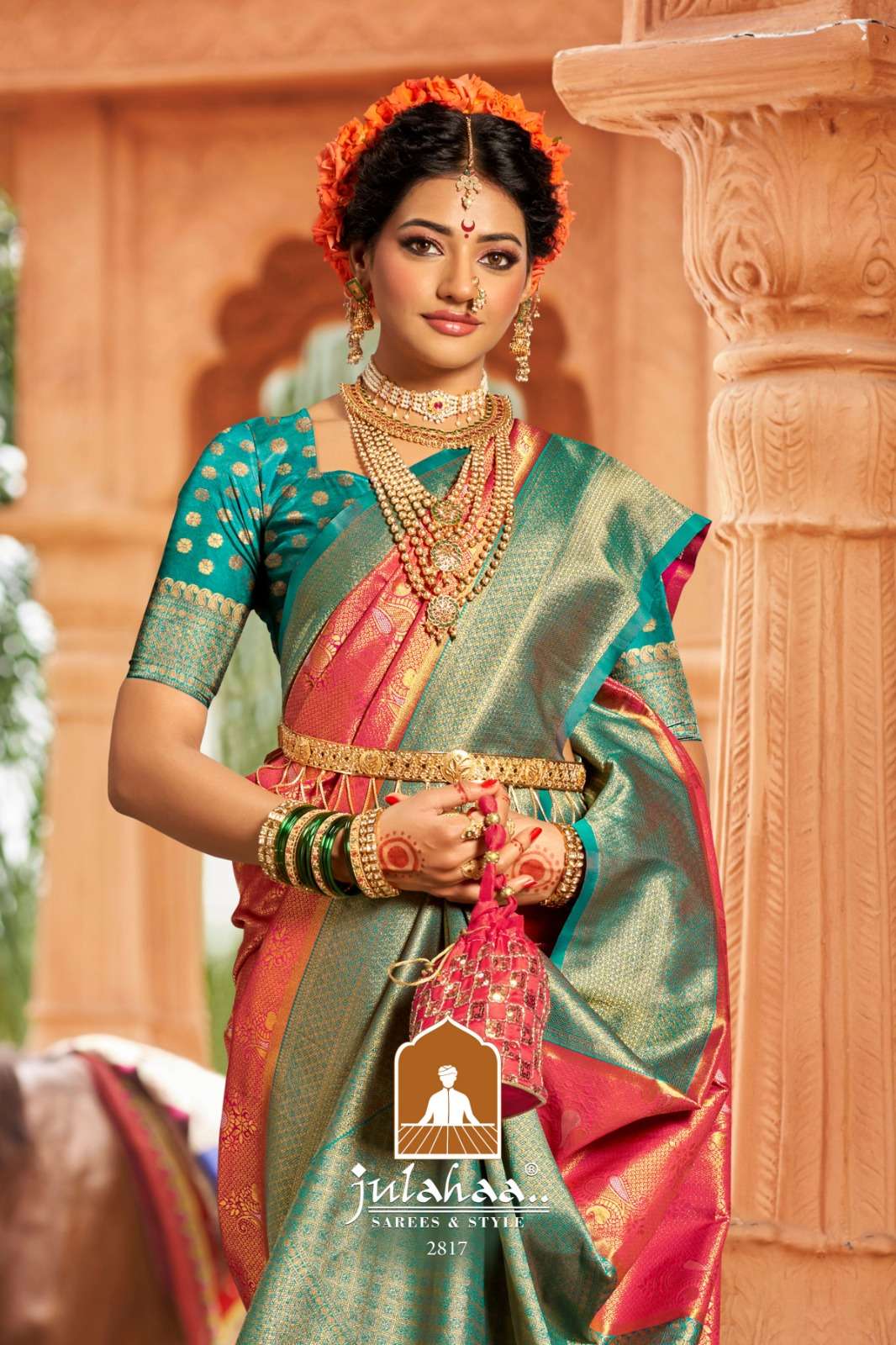 julahaa 2817 designs festive wear single design colour matching sarees wholesaler 2023 08 14 15 26 59