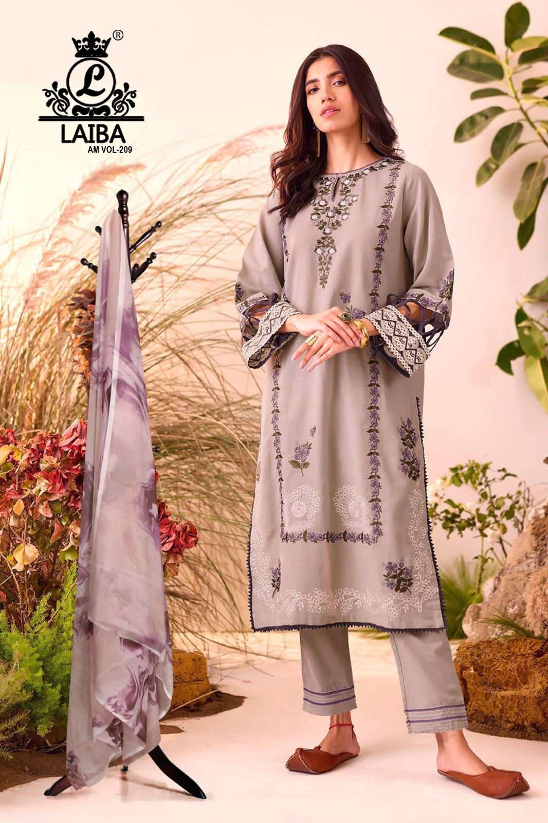 laiba am vol 209 fancy adorable work pakistani kurti with pant and digital dupatta