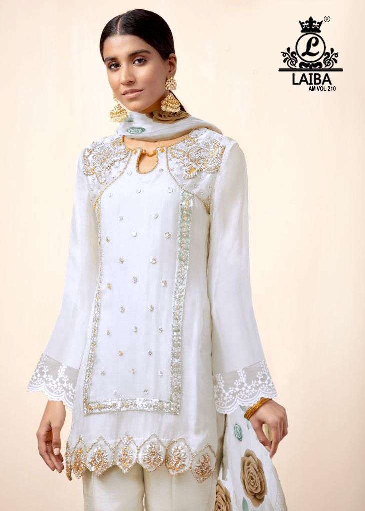 laiba am vol 210 beautiful handwork pakistani kurti with pant and digital dupatta