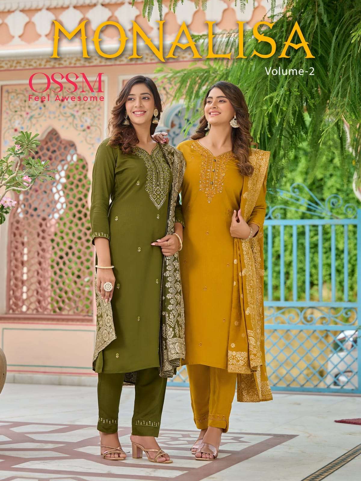 monalisa vol 2 by ossm amazing work festive wear readymade salwar suit collection