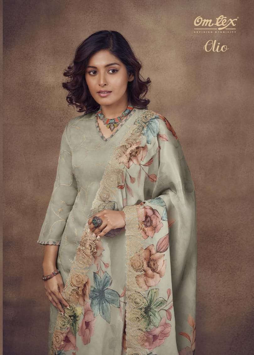 omtex present olio heavy embroidery work salwar kameez material 