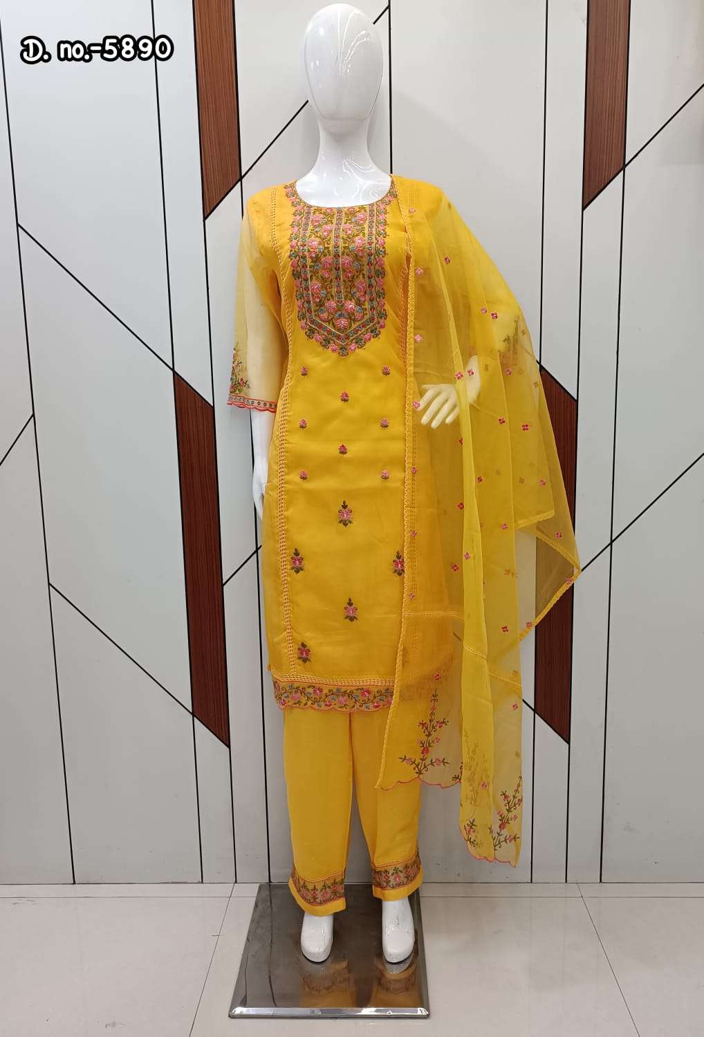 pr part 2 pick and choose designs fancy straight kurti with pant and dupatta combo set