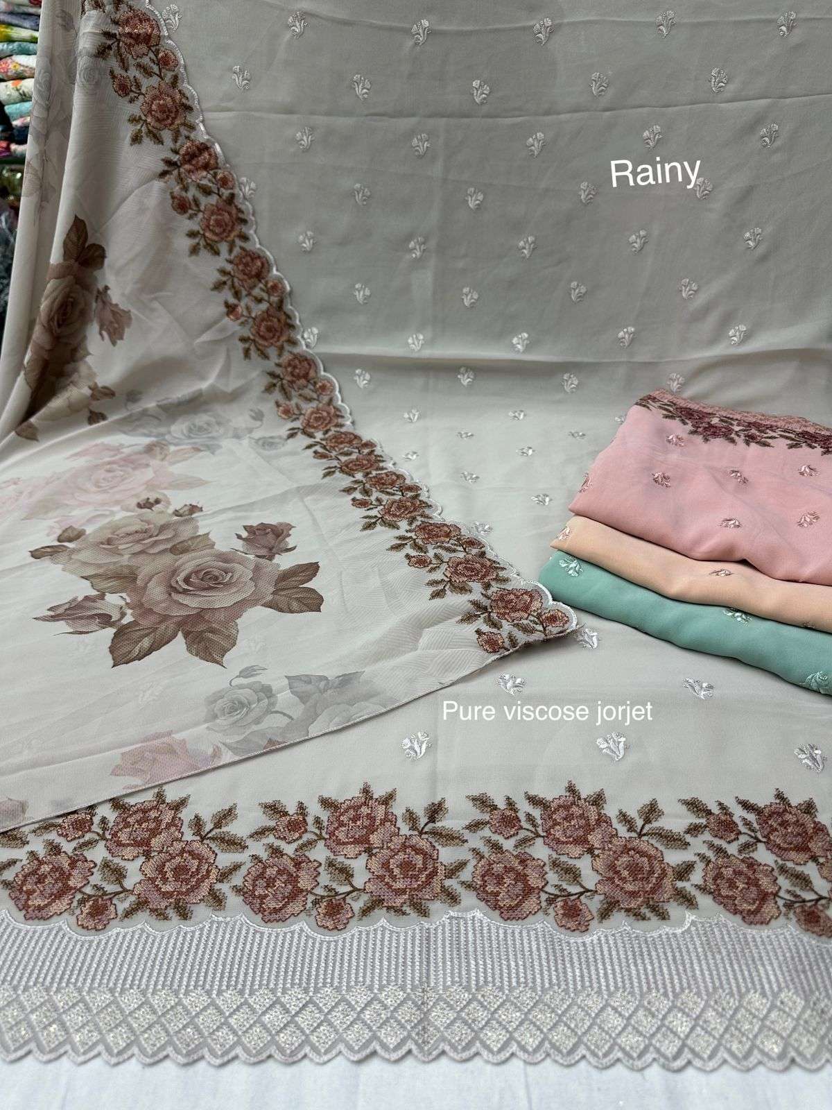 pr rainy fancy designer 3pcs dress material