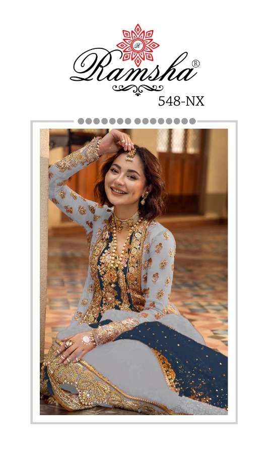 ramsha 548 nx new chart wedding wear heavy work pakistani salwar kameez