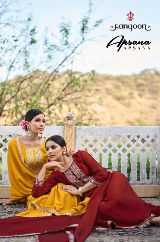 rangoon present apsana fancy embroidery work readymade salwar kameez supplier