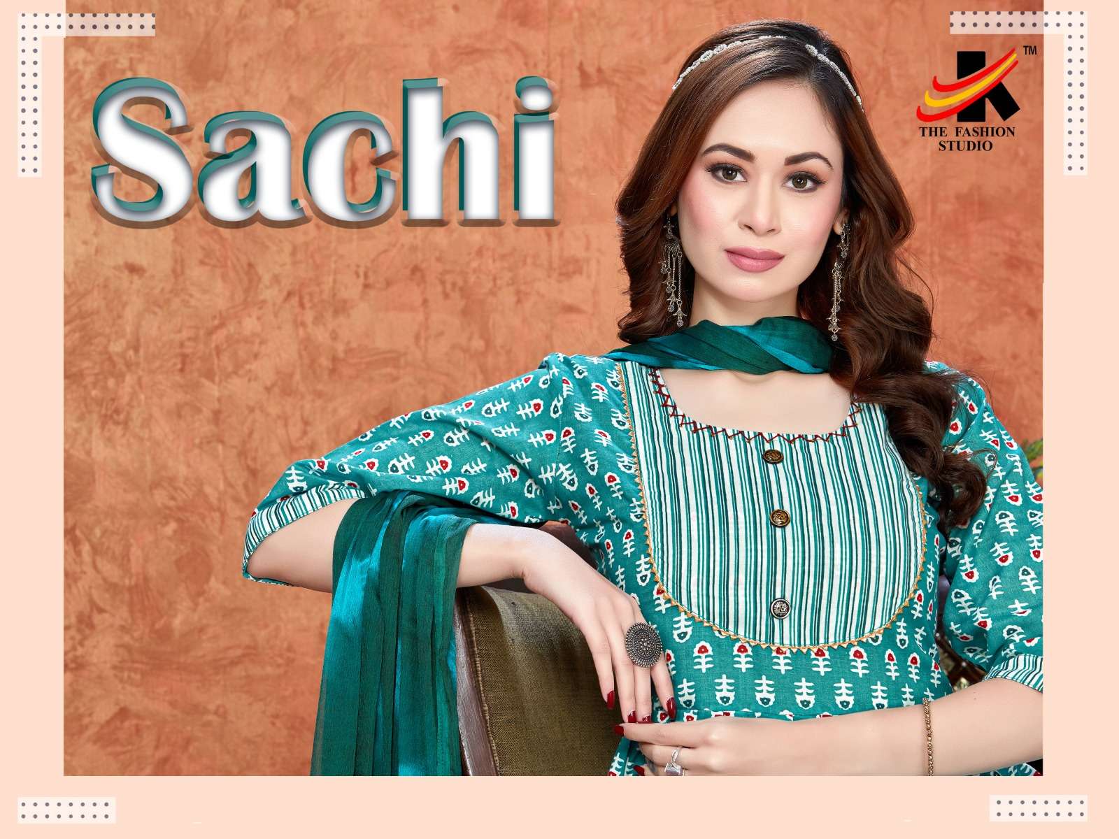 sachi by the fashion studio fancy readymade cotton ladies suit