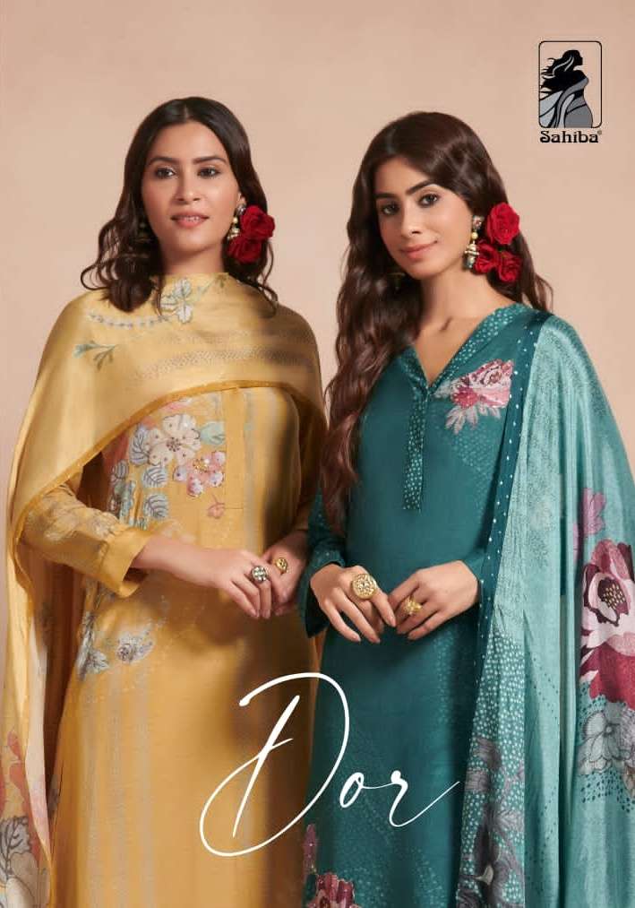 sahiba present dor adorable digital print fancy salwar kameez wholesaler