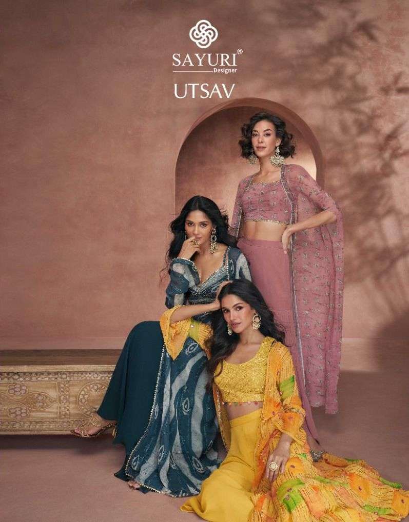 sayuri designer present utsav party wear readymade long dresses 