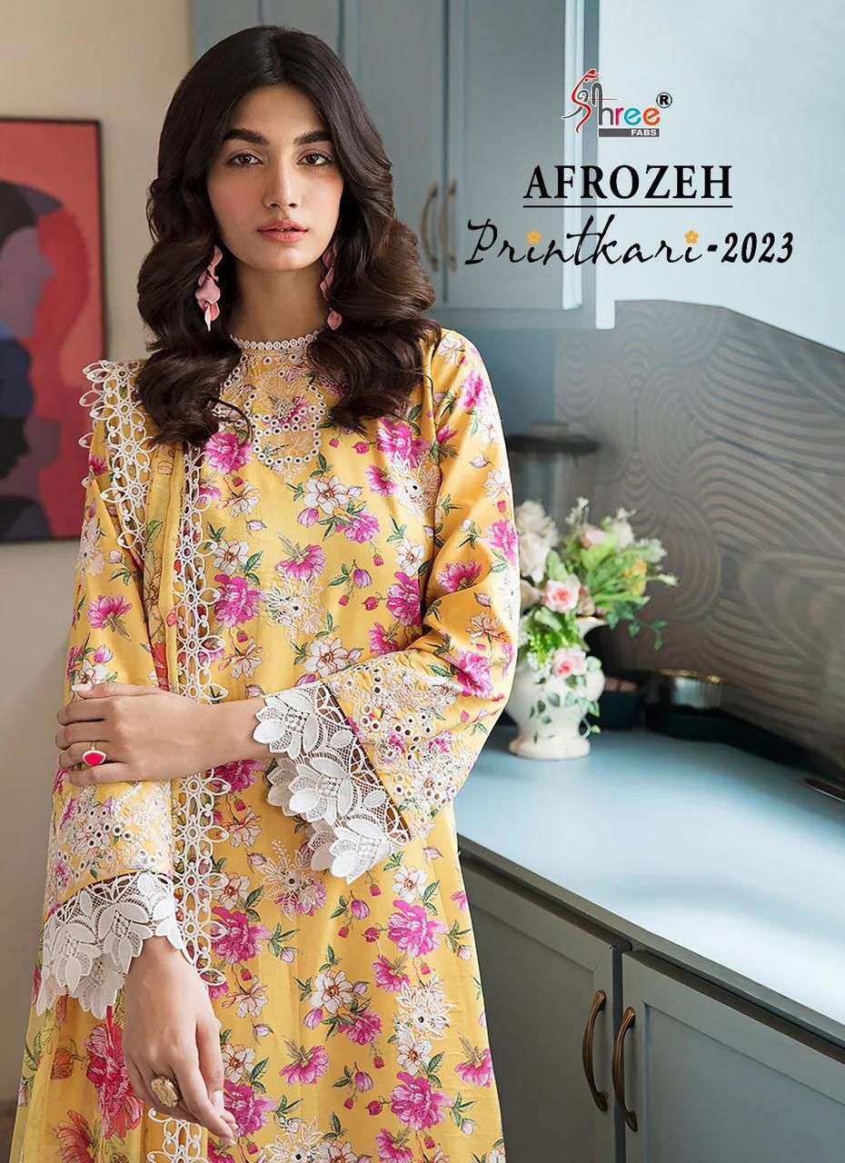 shree fabs afrozeh printkari 2023 beautiful work pakistani salwar kameez collection