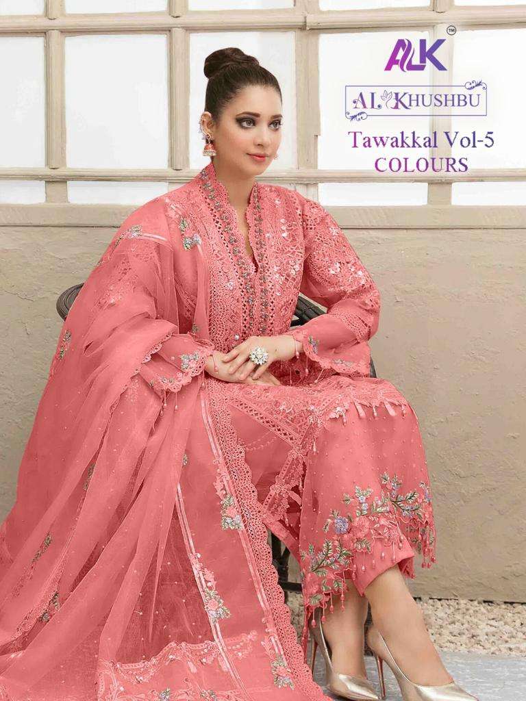 tawakkal vol 5 colours by al khushbu butterfly net designer pakistani suits collection