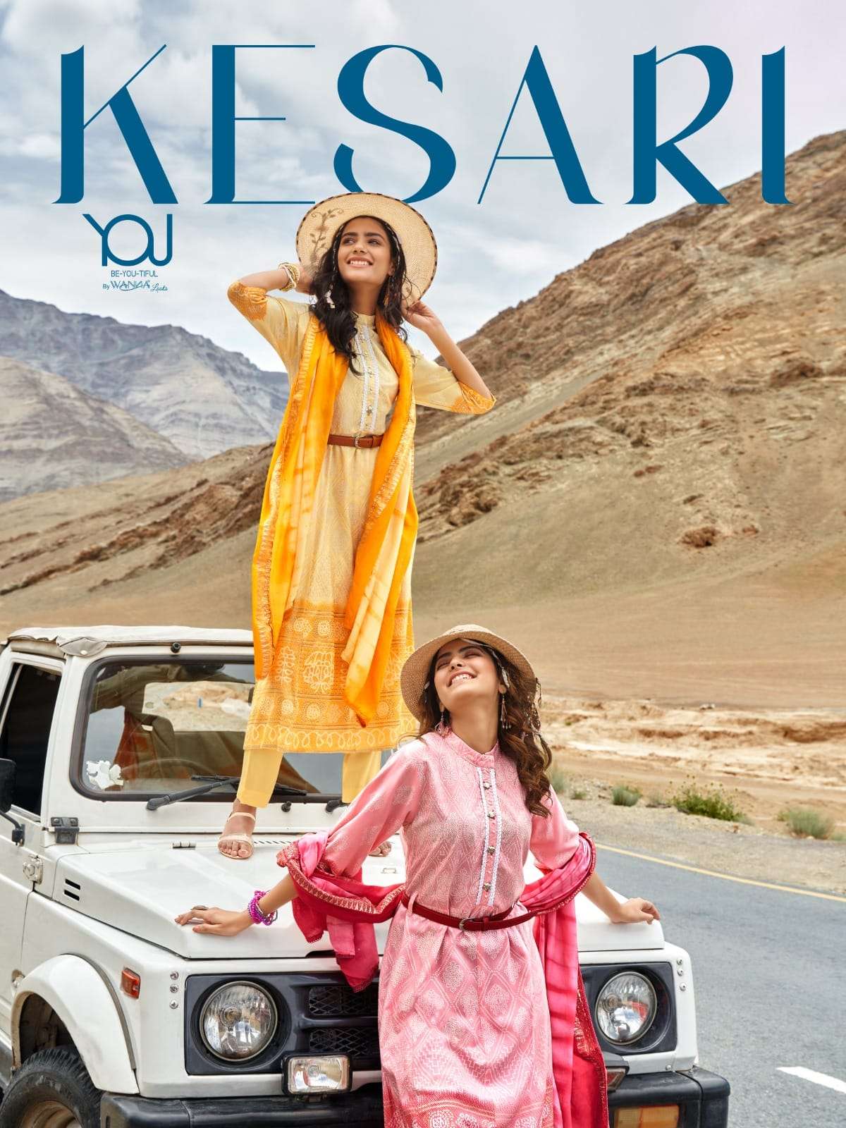 wanna you present kesari festive wear readymade fancy kurti pant and dupatta with belt catalog