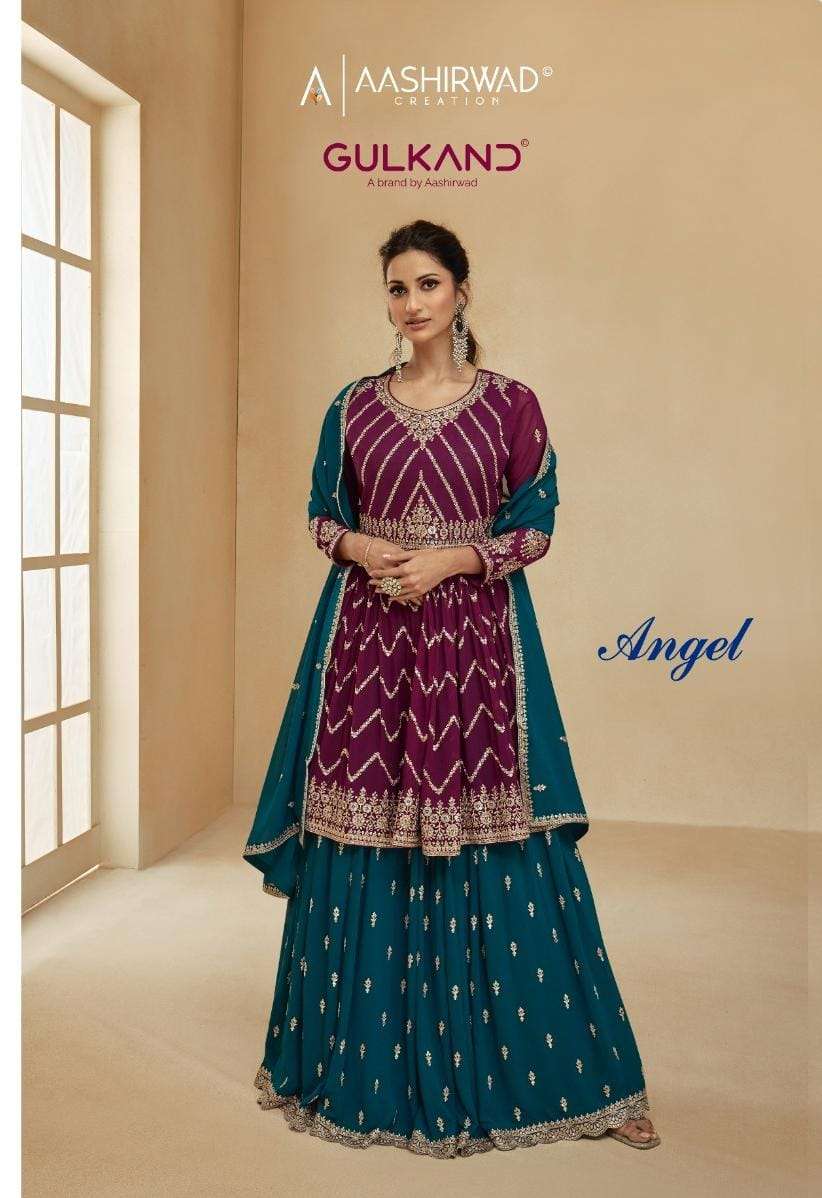 aashirwad creation gulkand angel readymade designer 3 peice suits supplier