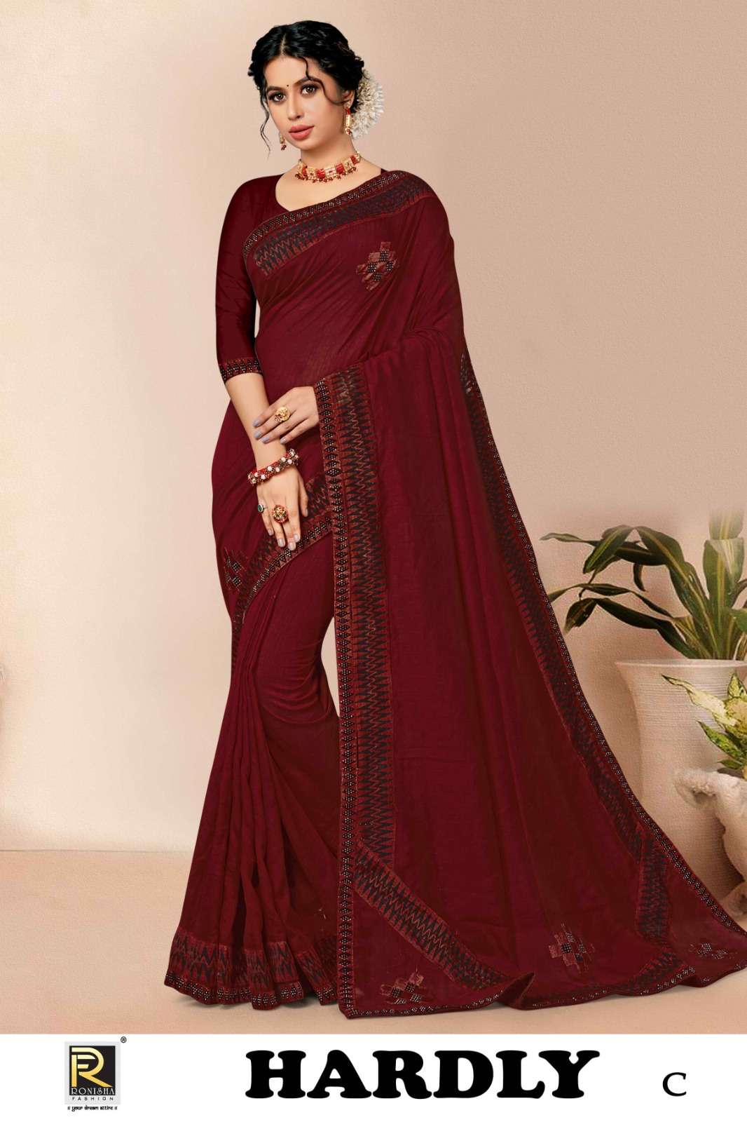 HARDLY  BY RANJNA SAREE  FANCY FABRICS  SIROSKI DIAMOND WORK & FANCY BORDER SUPER HIT COLLECTION 