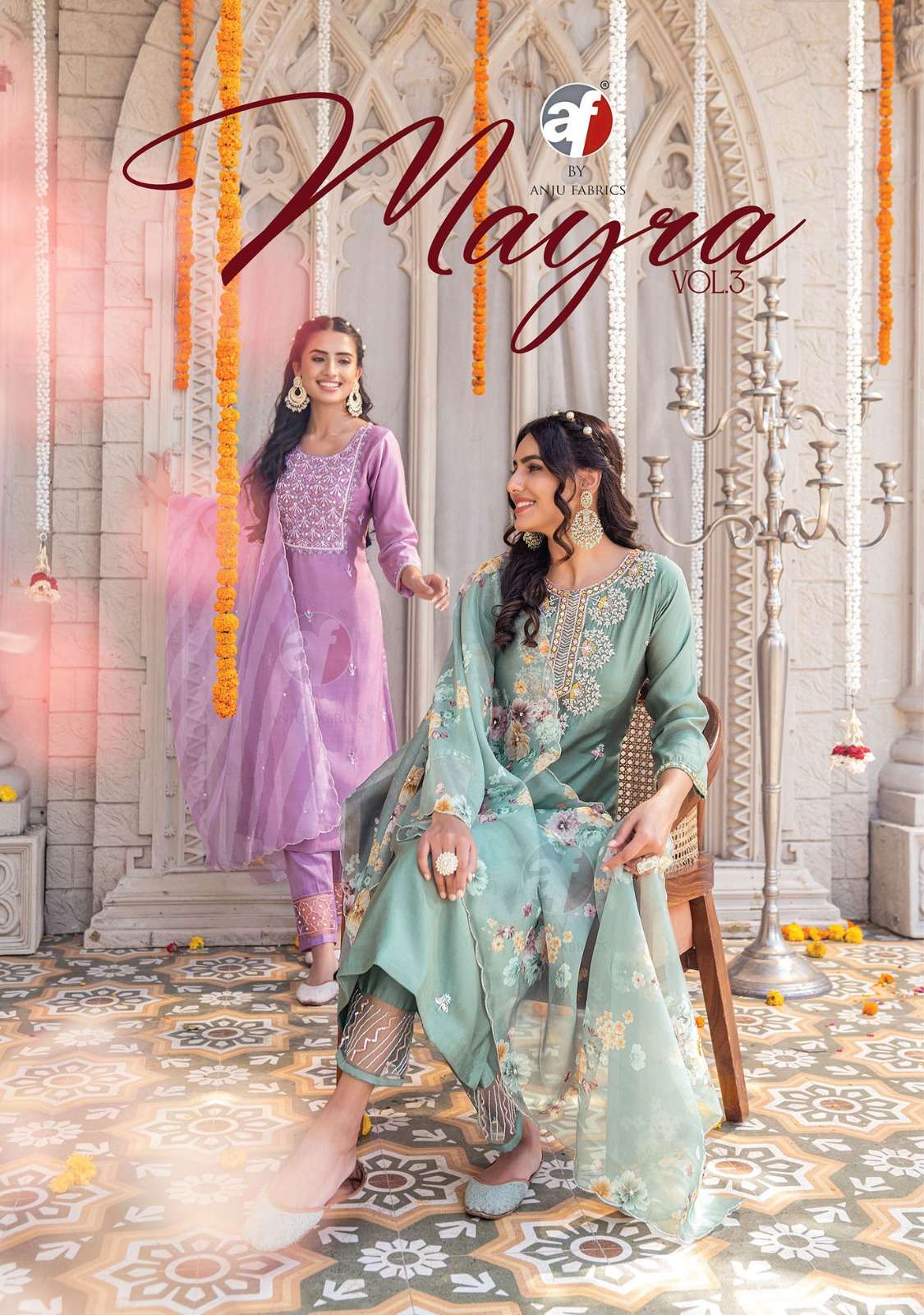 mayra vol 3 by anju fab fancy handwork readymade 3 peice salwar kameez catalog