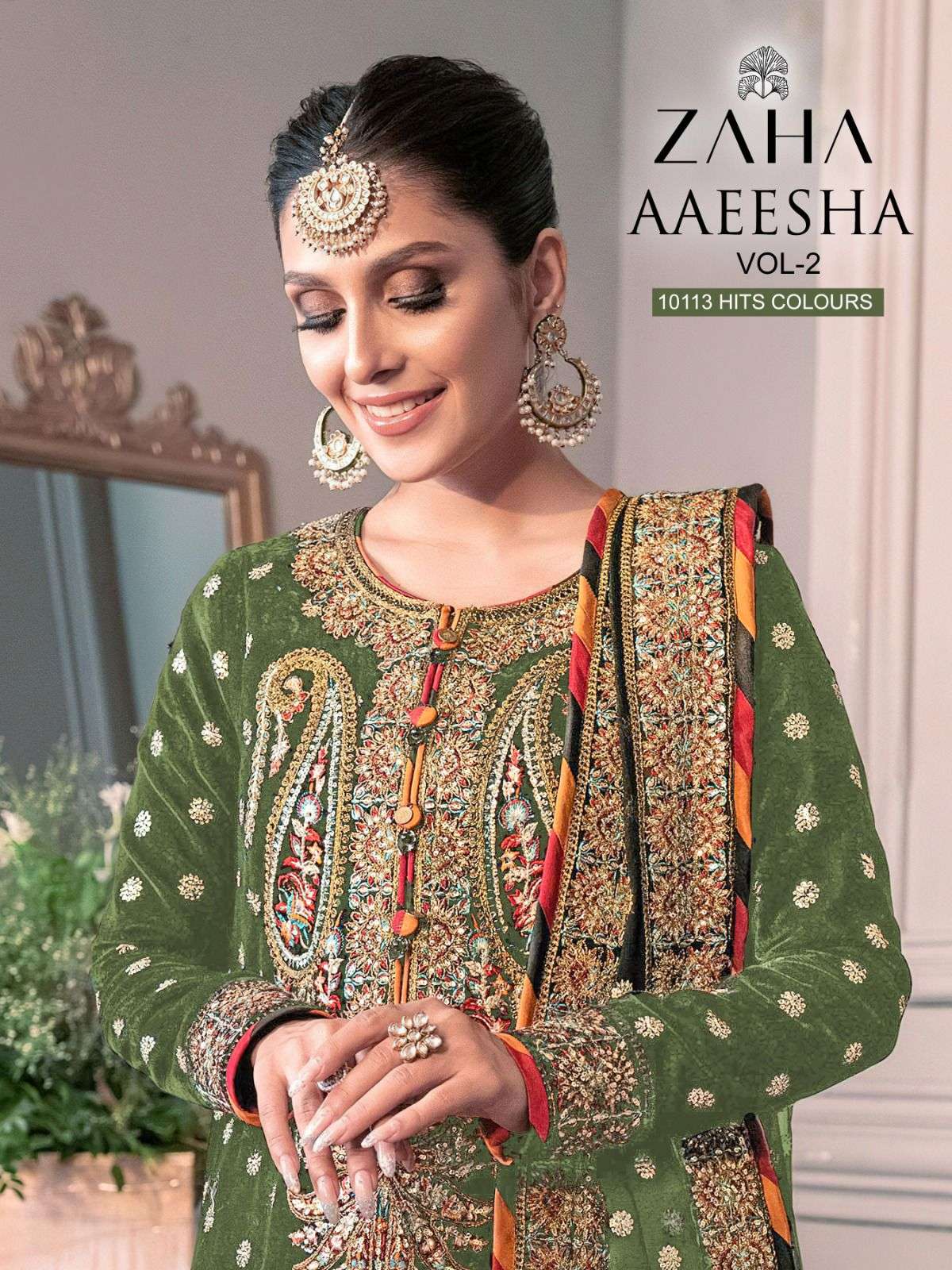 zaha aaeesha vol 2 10113 efg hit colours designer pakistani salwar kameez