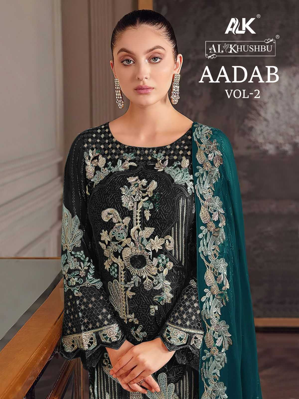 aadab vol 2 5028 hit colours by al khushbu pakistani concept salwar kameez material