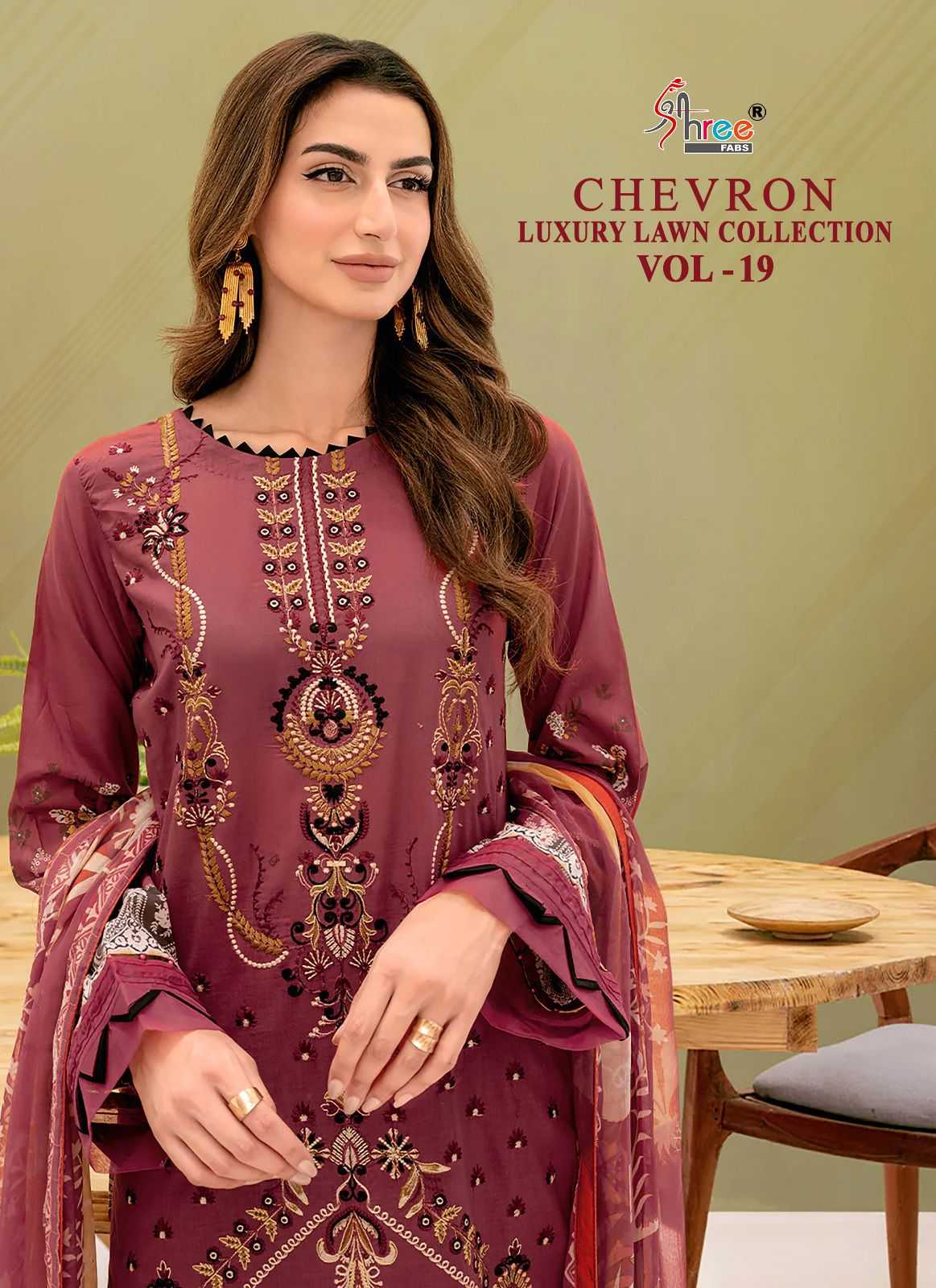 chevron luxury lawn collection vol 19 by shree fab pakistani designer dress material