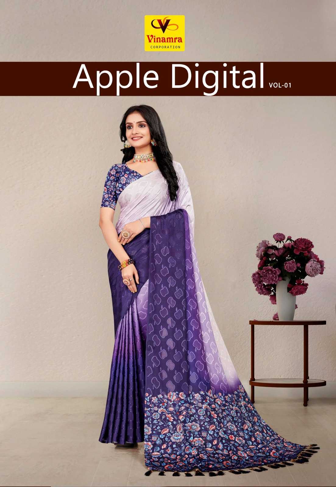 vinamra apple digital vol 1 occasion wear beautiful printed saree catalog