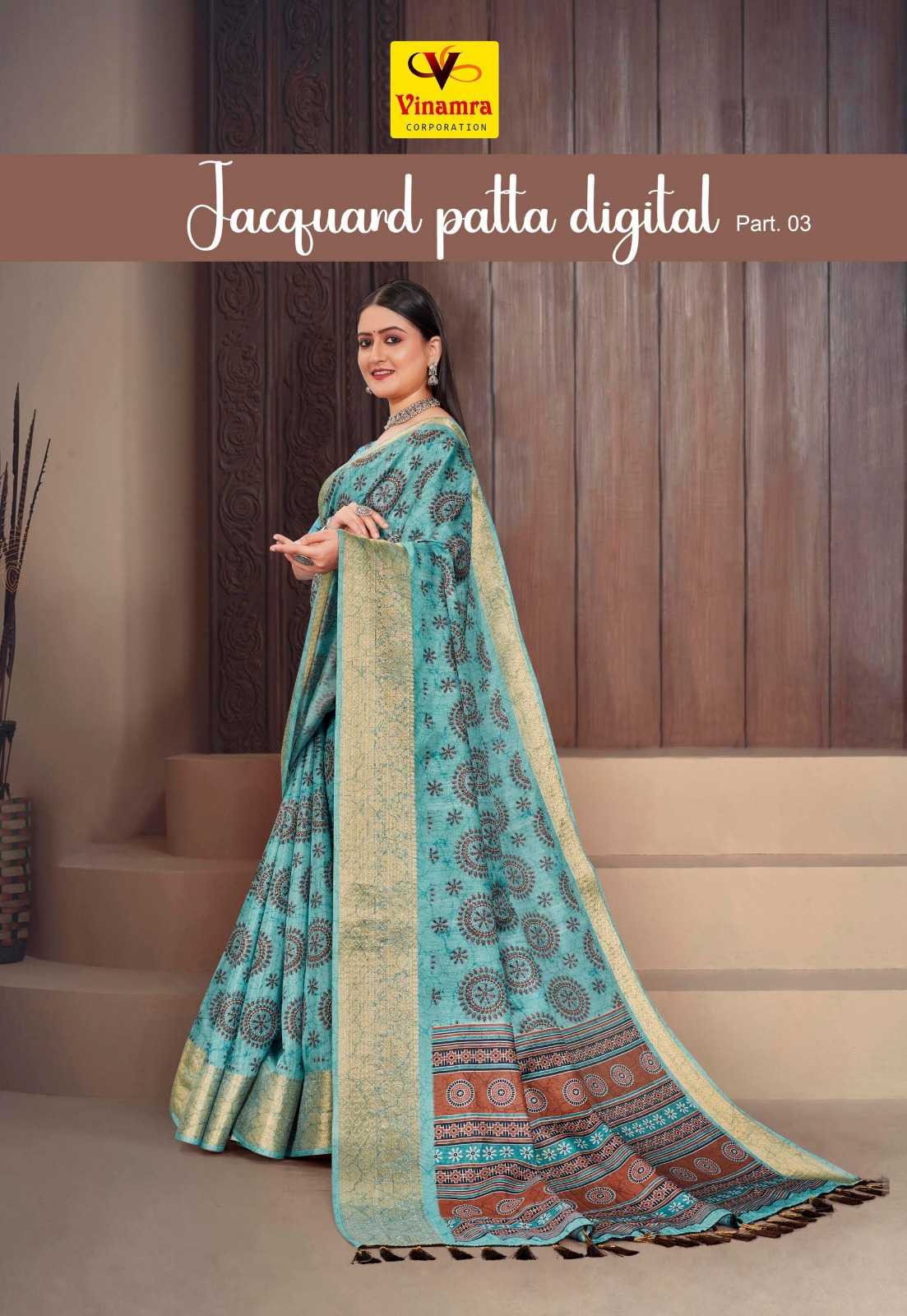 vinamra jacquard patta digital vol 3 dola sarees fancy collection