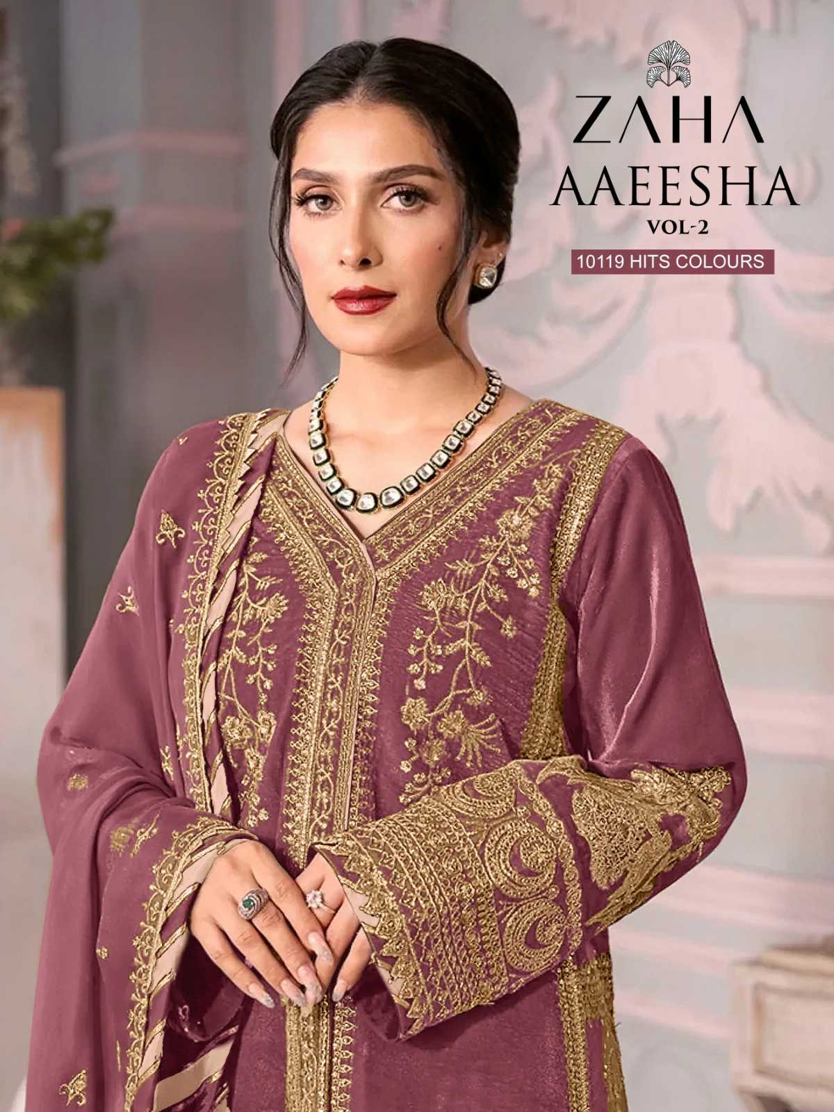 aaeesha vol 2 by zaha 10119 lmno designer heavy work pakistani concept ladies suits