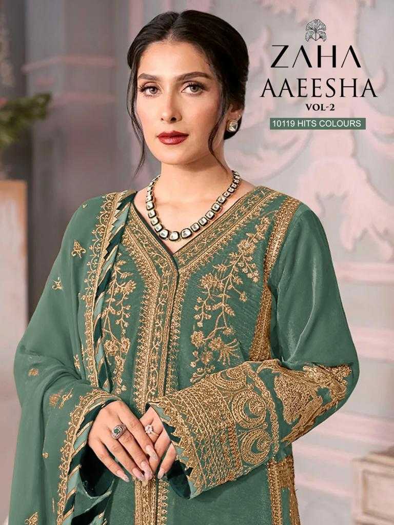 zaha aaeesha vol 2 10119 pqrs beautiful heavy designer pakistani salwar suits