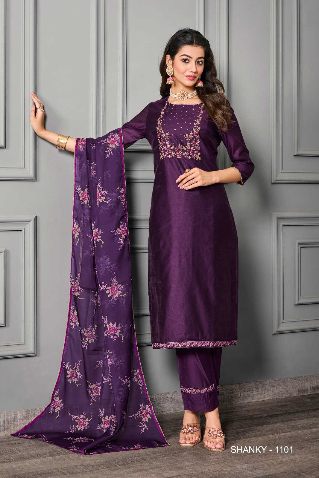 pr shanky exclusive premium readymade cotton silk salwar suit