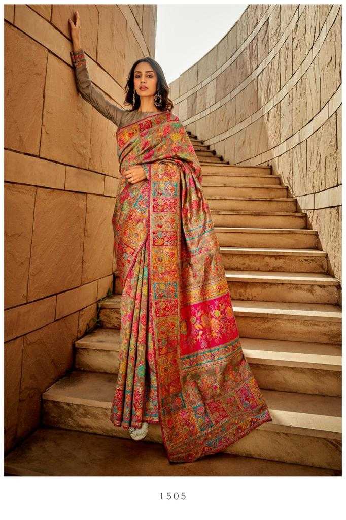 rajtex kashmiri 1500 series elegant handloom weaving saree online trader