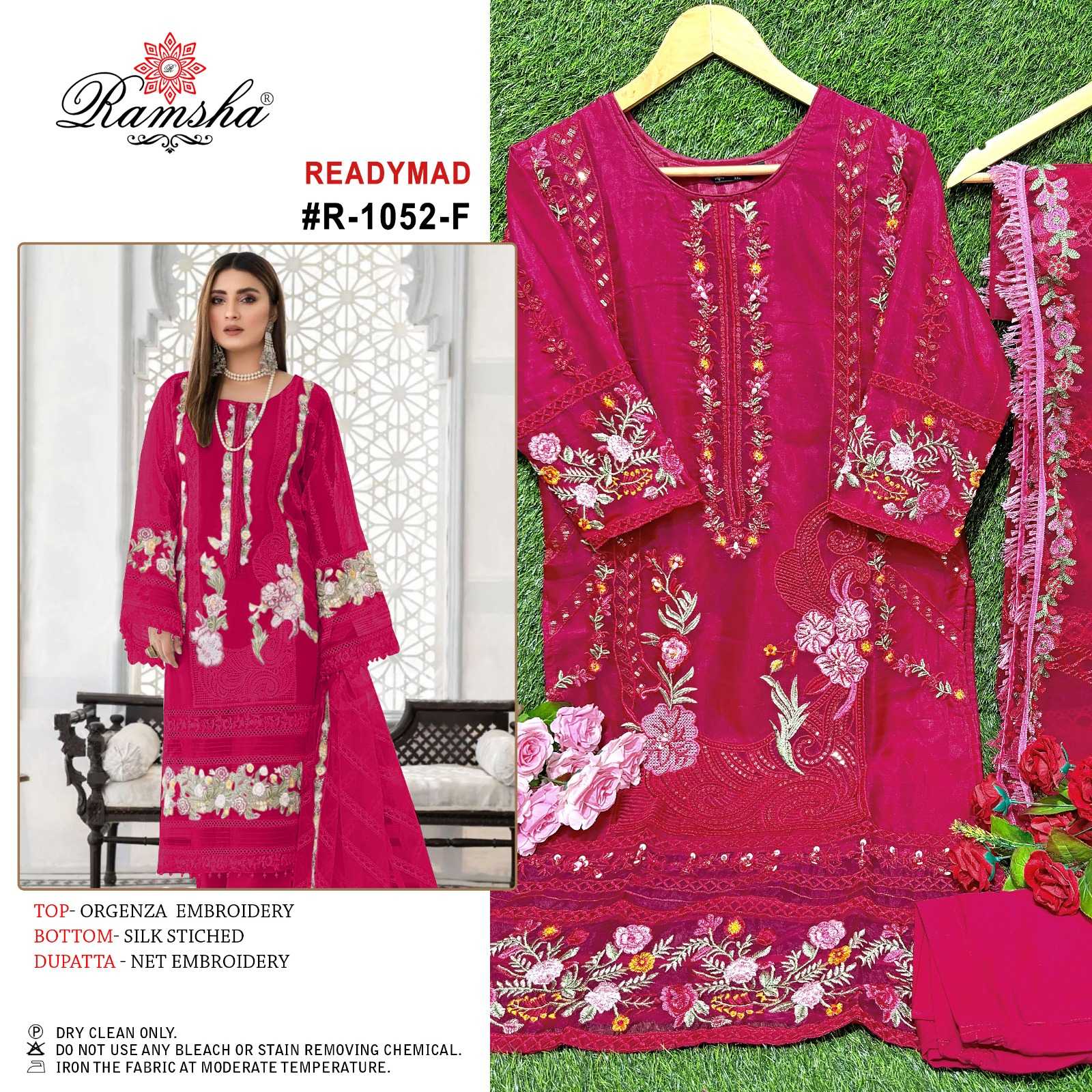 ramsha 1052 dark chart readymade pakistani designer embroidery salwar kameez