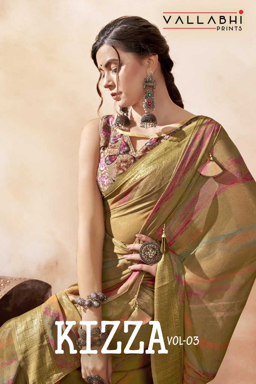 vallabhi prints kizza vol 3 beautiful fancy sarees wholesaler